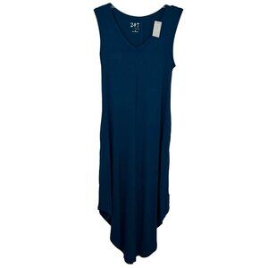 Maurices 24/7 NEW Maxi Sleeveless Dress Emerald Green Stretchy Comfort Casual XS